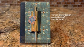 "Green Clover" [bling] Personalized POCKET JOURNAL w/ Mini Pen