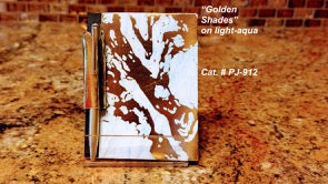 "Golden Shades on Light-Aqua"  Pocket Journal
