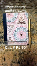 "Pink Saturn" PERSONALIZED POCKET JOURNAL w/ Mini Pen