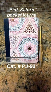 "Pink Saturn" PERSONALIZED POCKET JOURNAL w/ Mini Pen